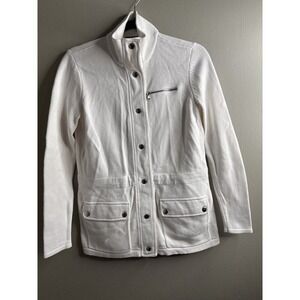 Lauren Ralph Lauren Petite Jacket‎ Women's Size P/P White Button Down Zip Pocket